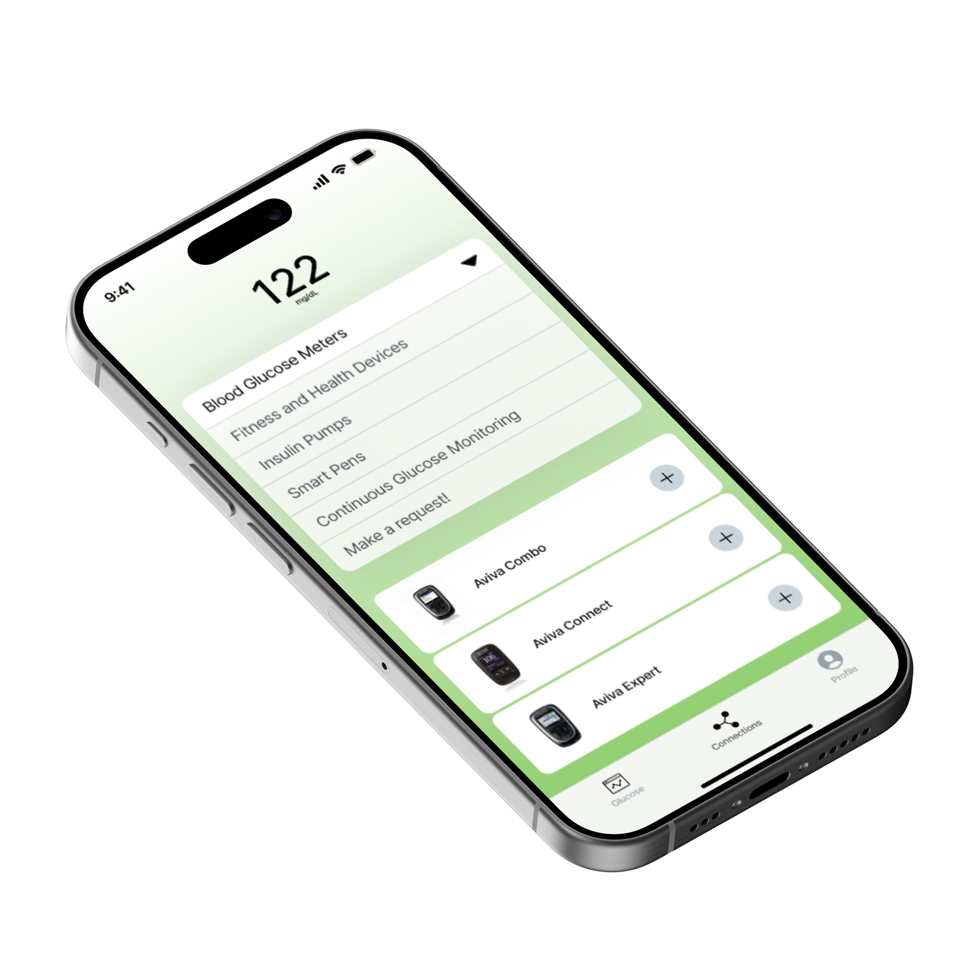 GlucoGlyde app mockup